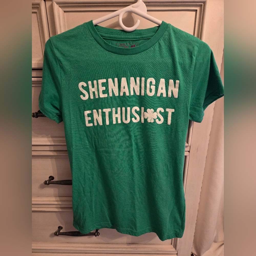 Crazy Dog T-Shirts Green "Shenanigan Enthusiast" Short Sleeve Tee